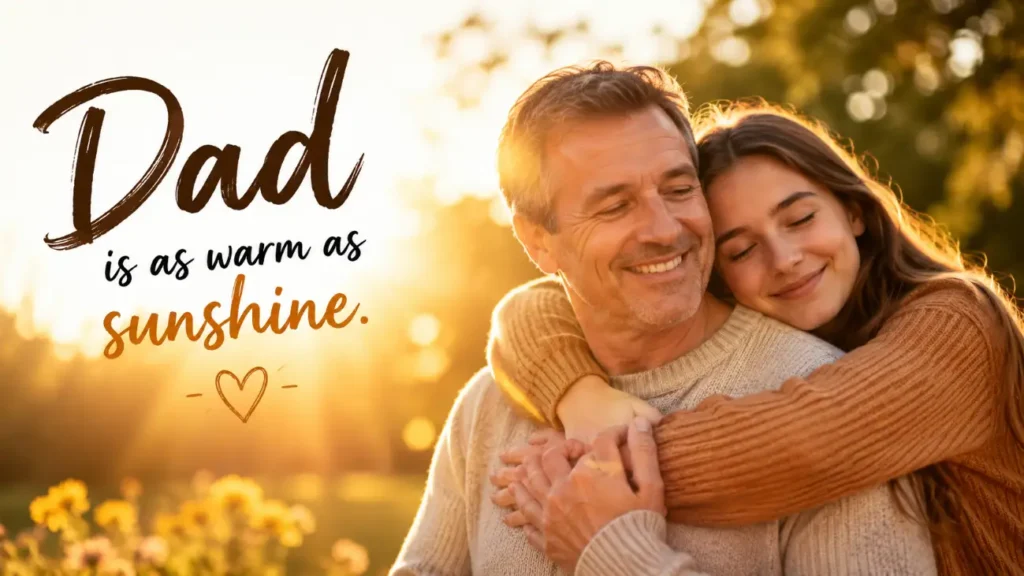 Dad is as warm as sunshine.