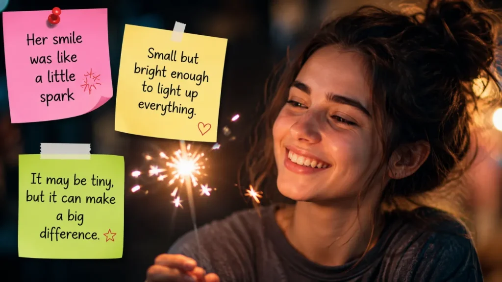 Her smile was like a little spark