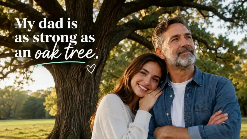 My dad is as strong as an oak tree.