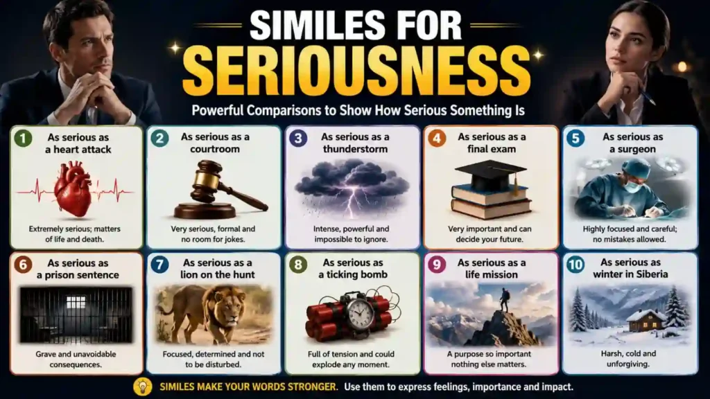 Similes for Seriousness