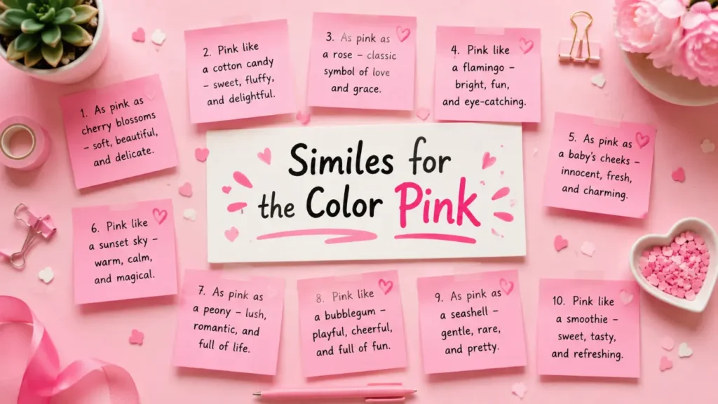 Similes for the Color Pink