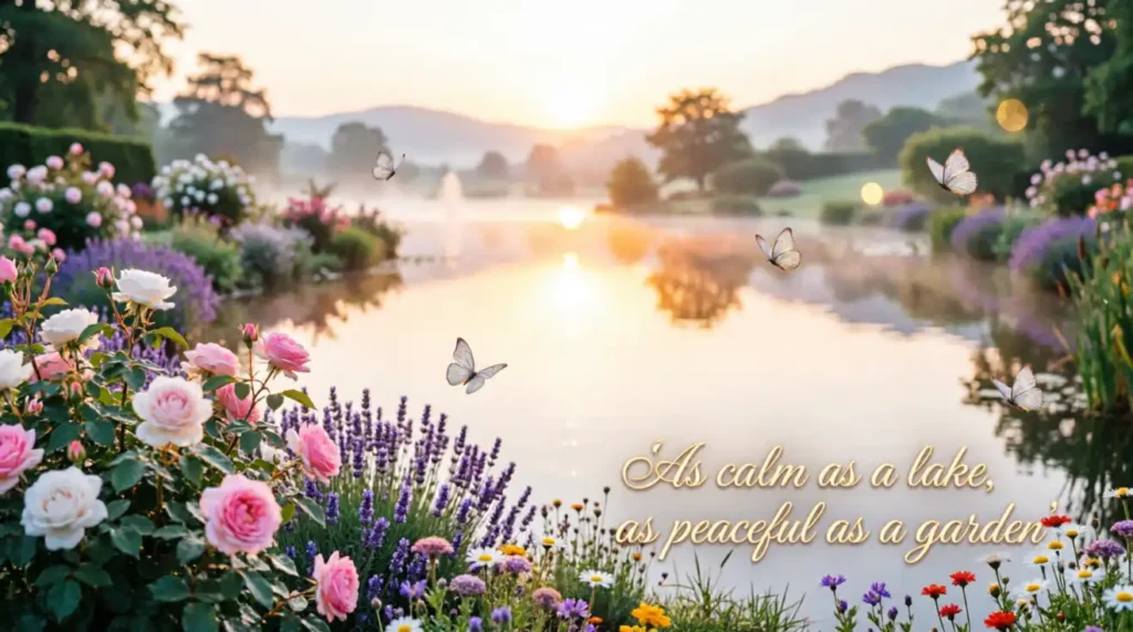 As calm as a lake and as peaceful as a garden