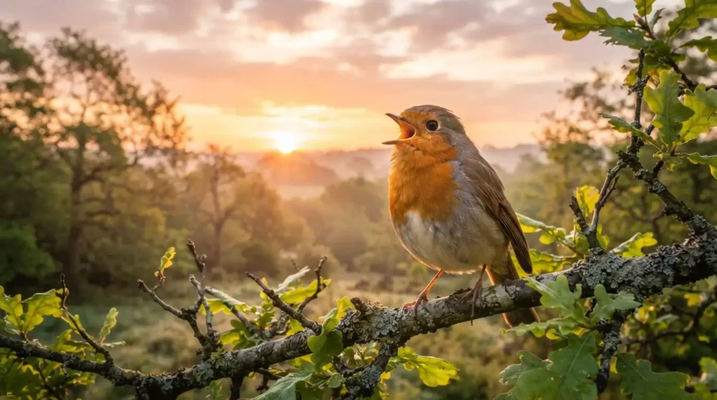 Happy Like a Bird Singing at Sunrise