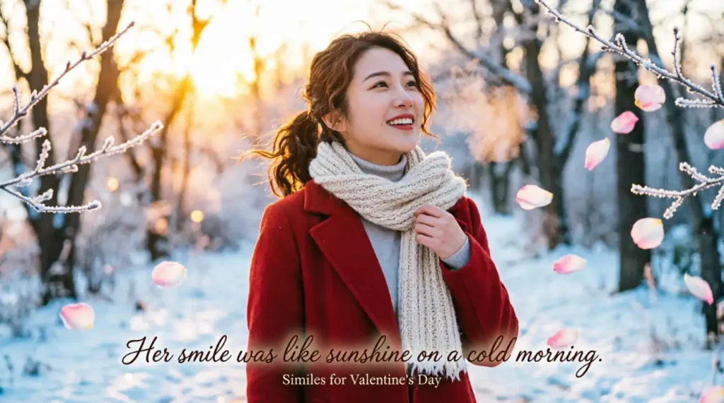 Her smile was like sunshine on a cold morning.
