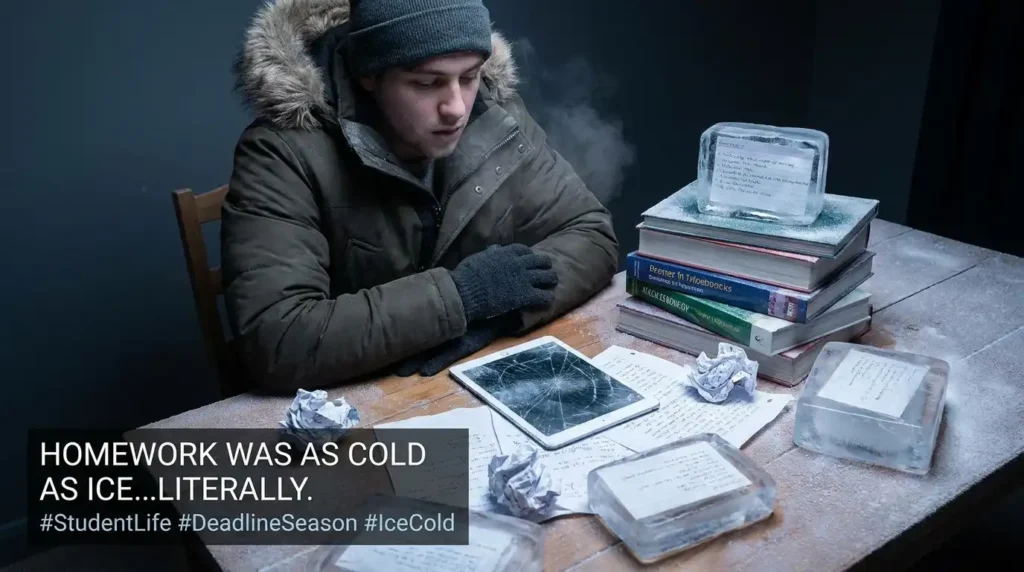 Homework was as cold as ice