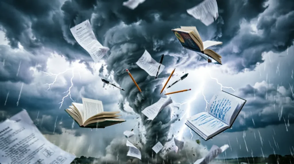 Homework was like a storm