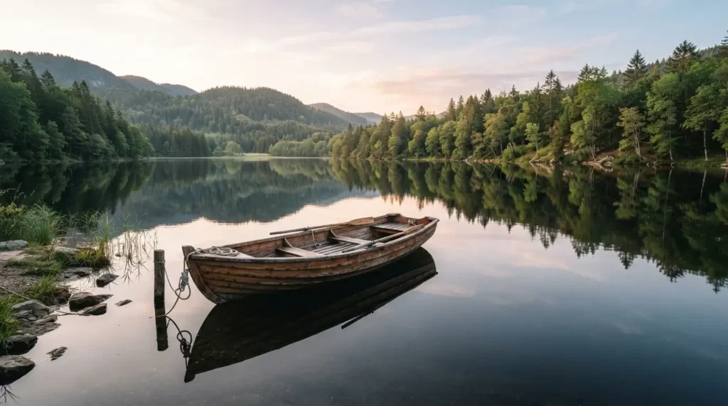 Like a boat resting on calm water