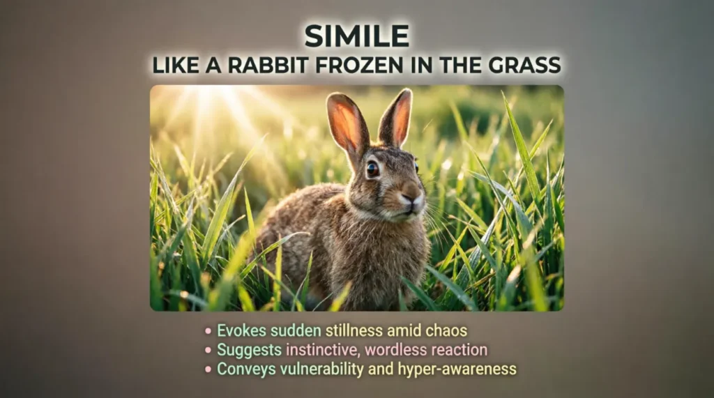 Like a rabbit frozen in the grass