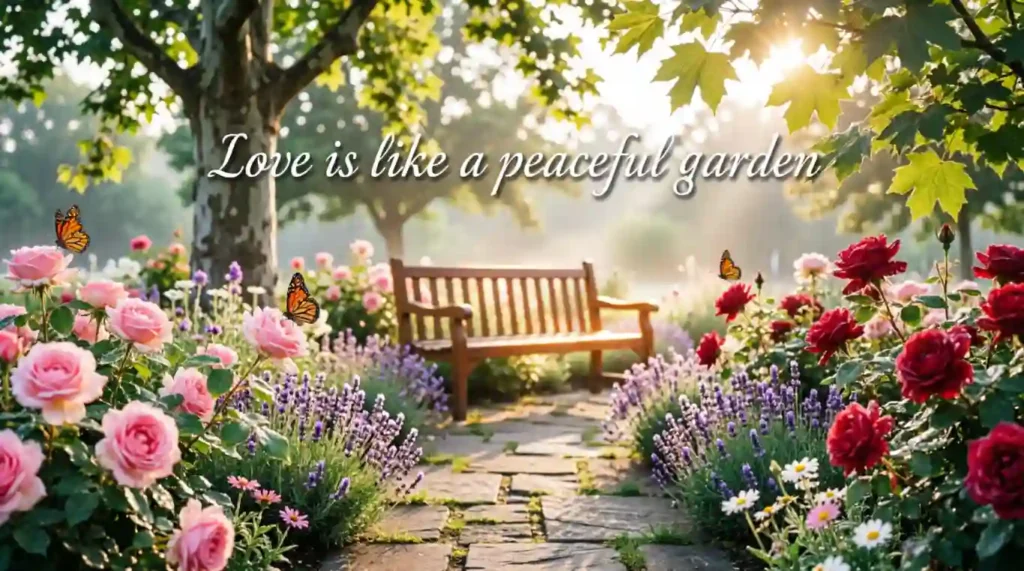 Love is like a peaceful garden