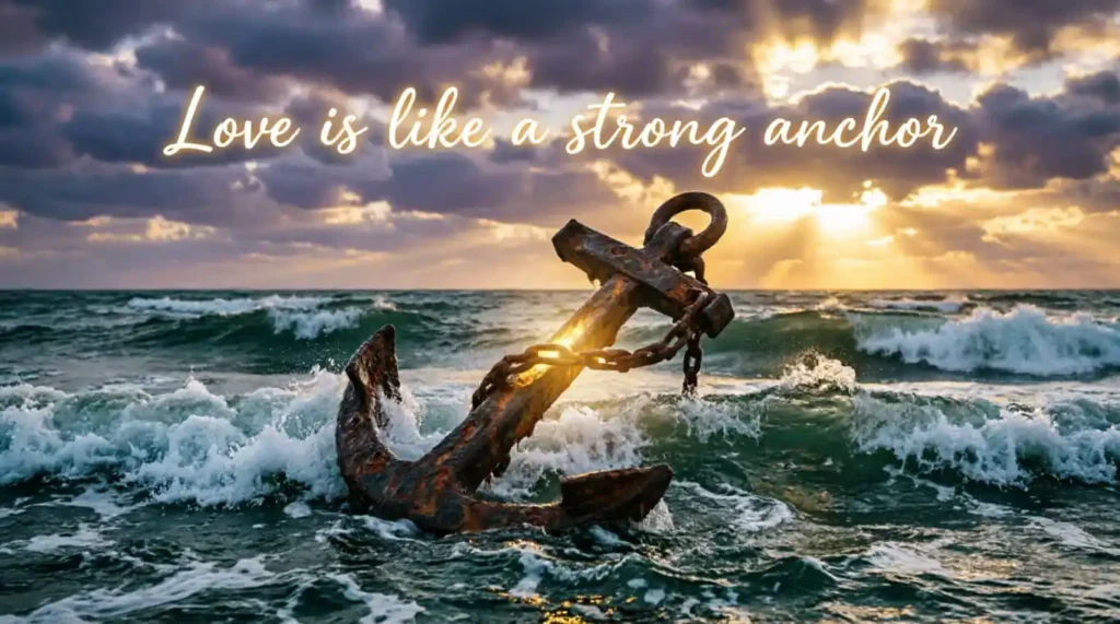 Love is like a strong anchor