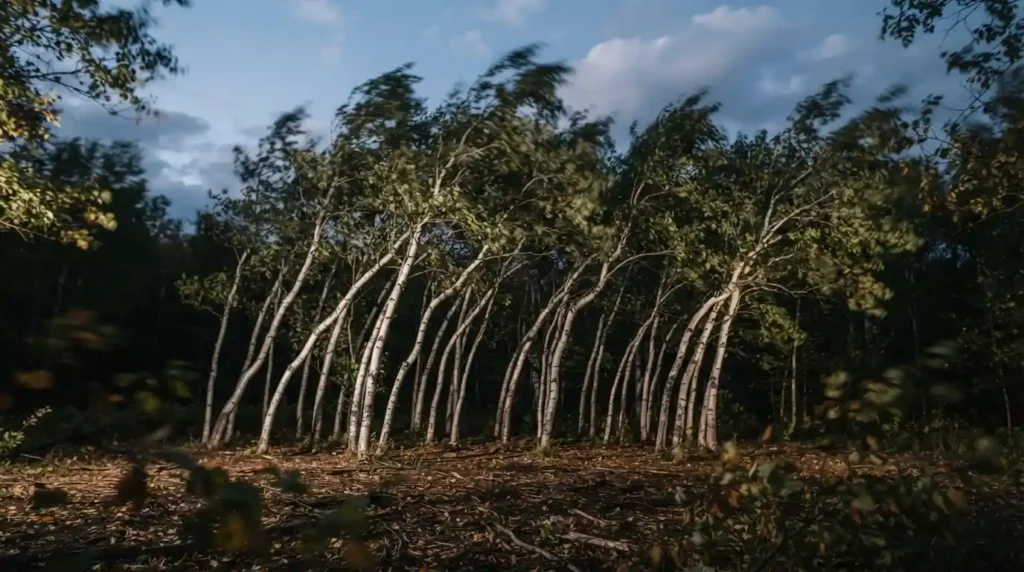 Trees swayed like dancers on a stage