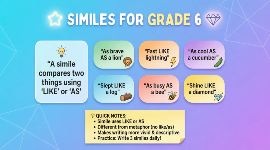 Similes for Grade 6