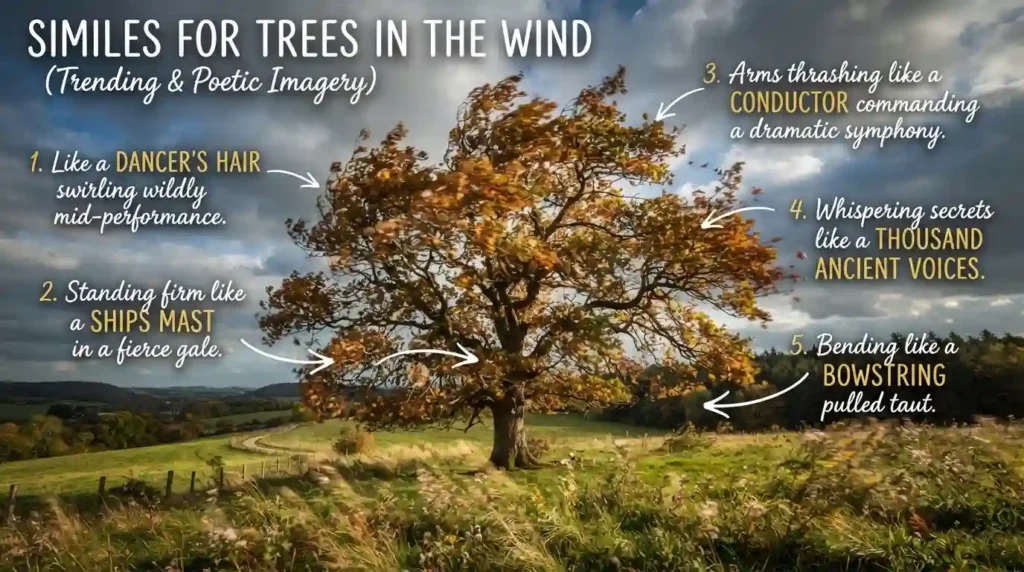 Similes for Trees in the Wind