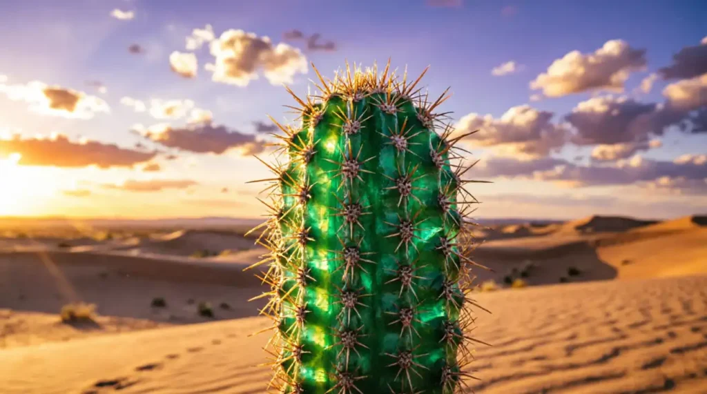 The cactus was as green as an emerald