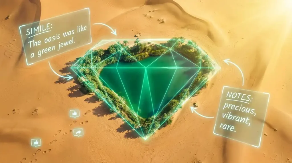 The oasis was like a green jewel