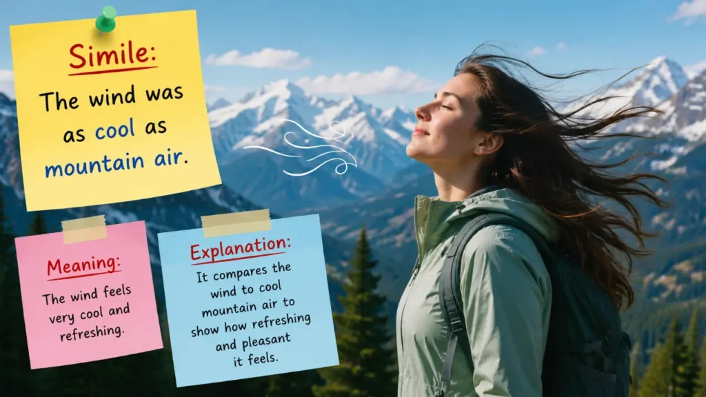The wind was as cool as mountain air