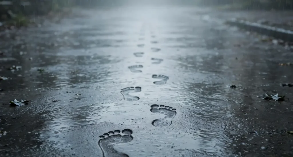 Faded like footprints in the rain